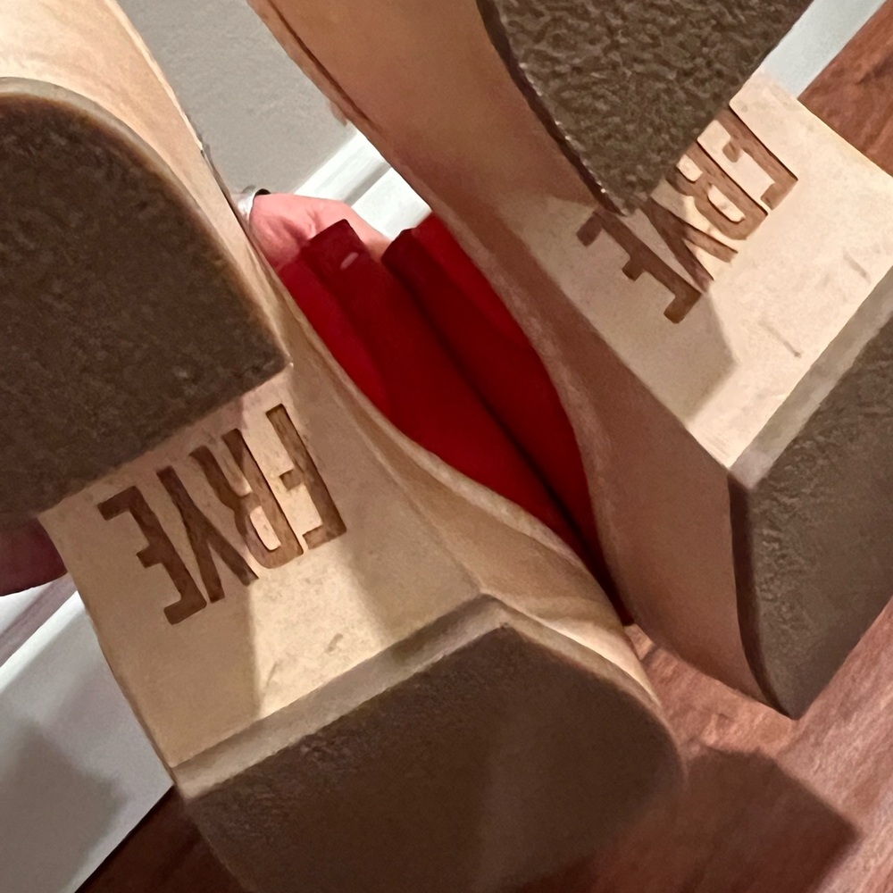 FRYE Hazel 2 Slide Red size 6.5 New Mule Wood Clogs - Picture 10 of 11